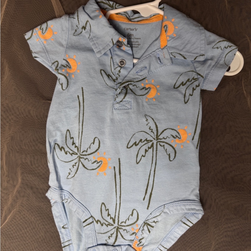 ✨3 for $20✨Carter's Blue and Orange Palm Tree Bodysuit